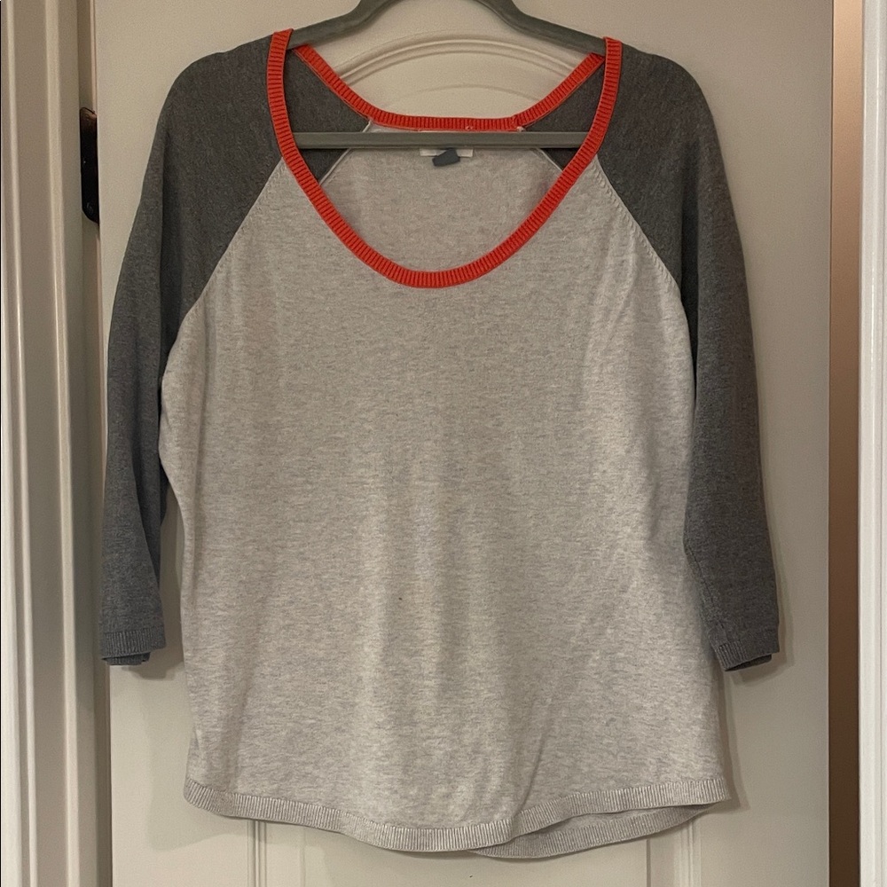 Old Navy Gray and Orange Raglan Long Sleeve Tee